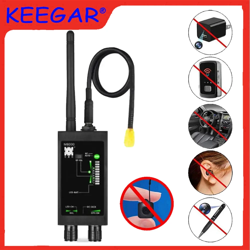 M8000 Magnetic GPS Detector RF Signal Anti-spy Candid Wifi Hidden Spy Camera GSM GPS Tracker Finder Spy Things Gear Detector