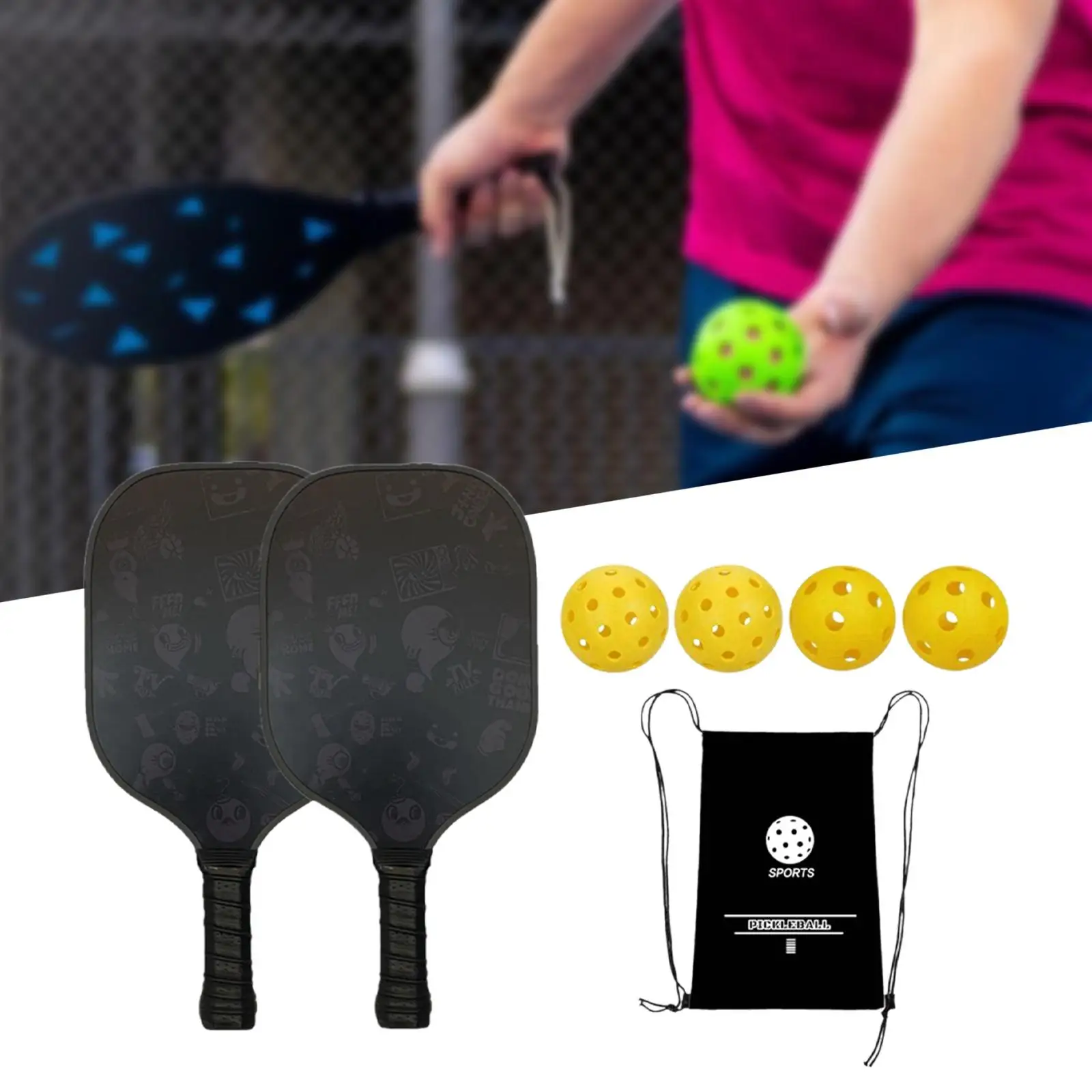 

Pickleball Ball Paddles Set Pickleball Rackets for Beginner Adults Men Women