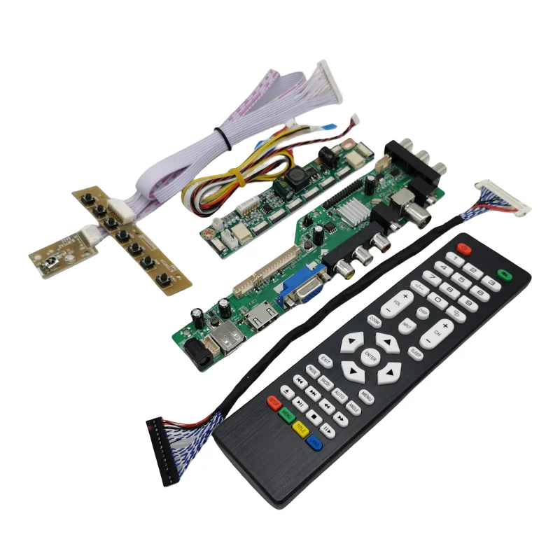 DVB-T2/DVB-T/DVB-C LCD digital TV Driver Controller Board Kit 23.8 inch LM238WF5 SSA1 1920*1080 3663LCD controller board DIY kit