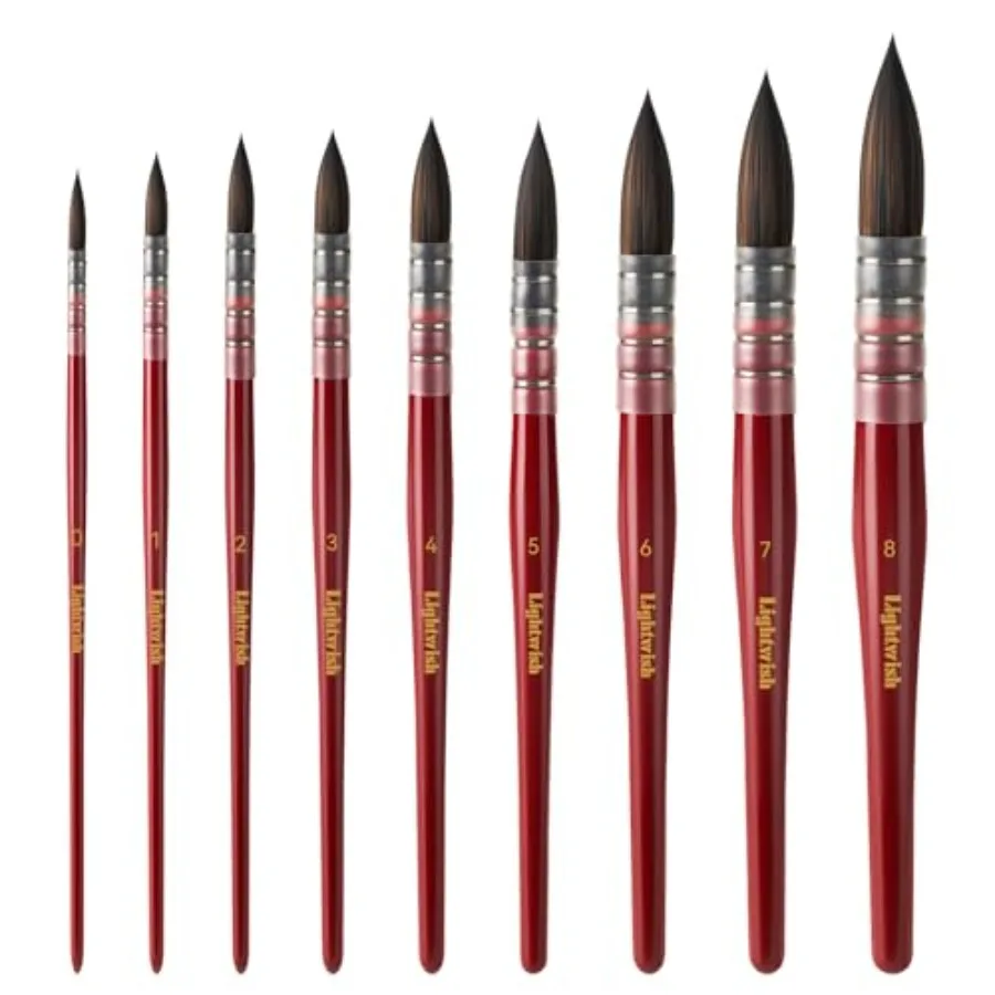 

Watercolor Brushes Set, Synthetic Hair Paint Brushes Kit for Artists, Adults, and Hobbists, Pointed Round Mop Brush for Waterco