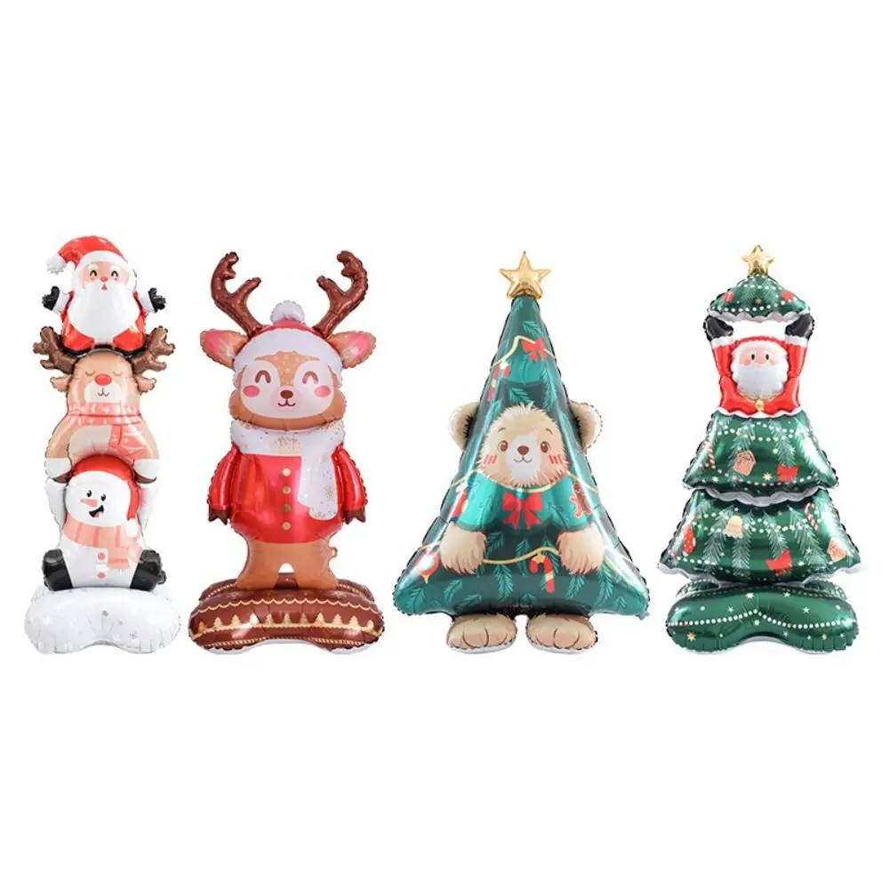 الألومنيوم فيلم عيد الميلاد احباط بالون حزب الدعائم كبيرة الحجم شجرة عيد الميلاد بالون نفخ DIY سانتا كلوز بالونات