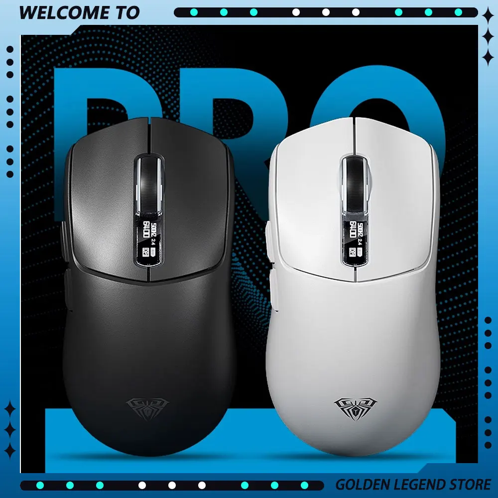 Aula sc580pro מצב משחקים אלחוטיים עכבר 2.4g bluetetooth מסך תצוגה חכמה אישית אביזרים משחק מחשב PC