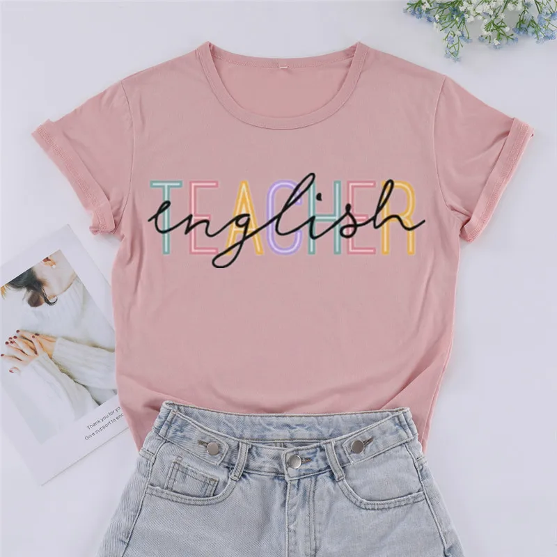 English Teacher Shirt Teacher English Language Teacher Gifts Elementary Middle Grammar School Teacher New Future Teacher cotton