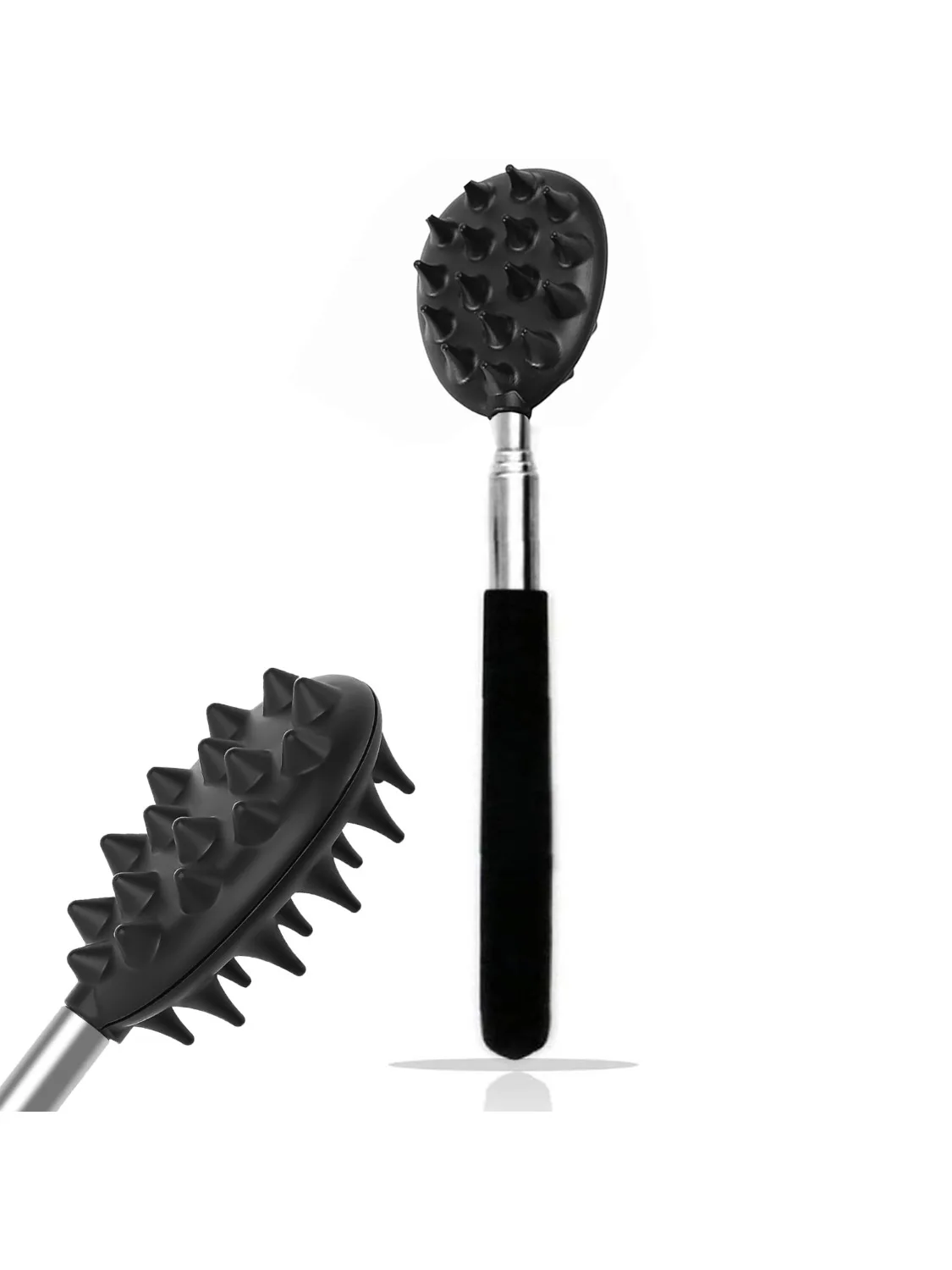 Grattoir dorsal manuel extensible en métal portable pour hommes, femmes et adultes, masseur dorsal télescopique avec poignées en PVC