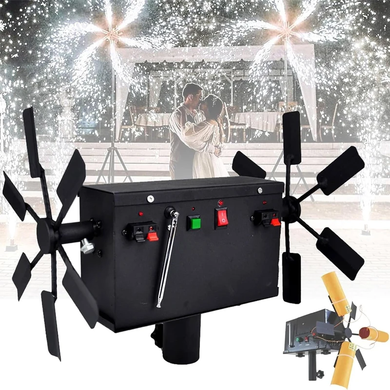 

Rotating spark Machine With Double Wheels Wireless Rotate Fountain Weddings Spark Machine With Stand
