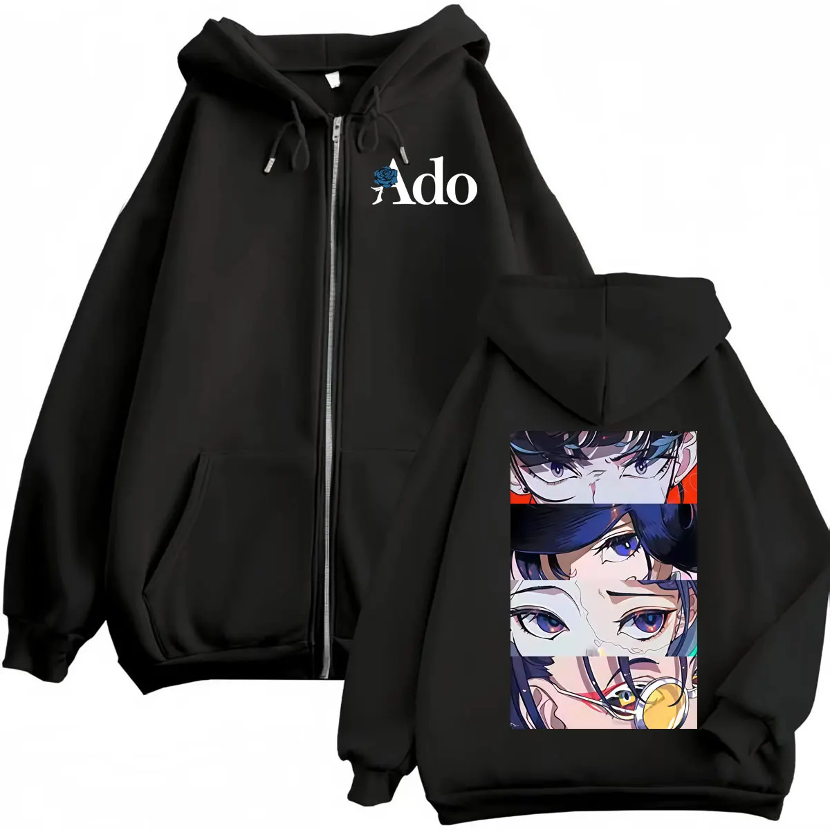 

Japanese Pop Singer Ado Graphic Zipper Hoodie Streetwear High Quality Fashion Zip Up Pullovers Men Women Casual Loose Sweatshirt