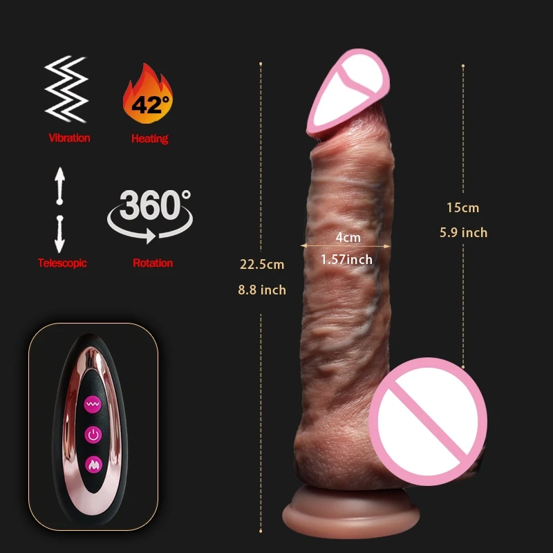 Consolador realista vibrador telescópico masturbador femenino pene grande pene tapón Anal consoladores masturbador adulto 18+ juguetes sexuales para mujeres