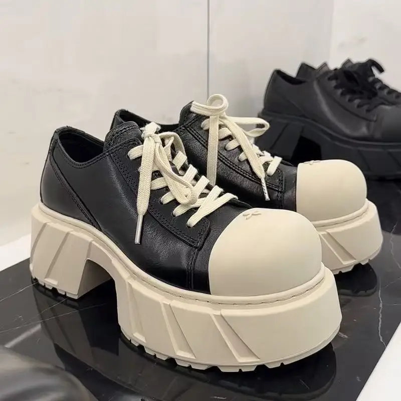 2025 جديد إمرأة أسود فاسق منصة حذاء كاجوال جودة عالية المرأة المنخفضة قطع عالية عبر جير أحذية رياضية أحذية نسائية #5