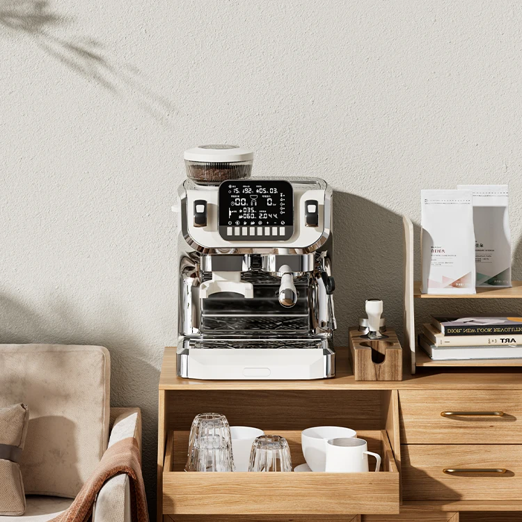 15 Bar Pressure Self Heating Automatic Espresso Coffee Maker Machine with Built In Coffee Bean Grinding Function