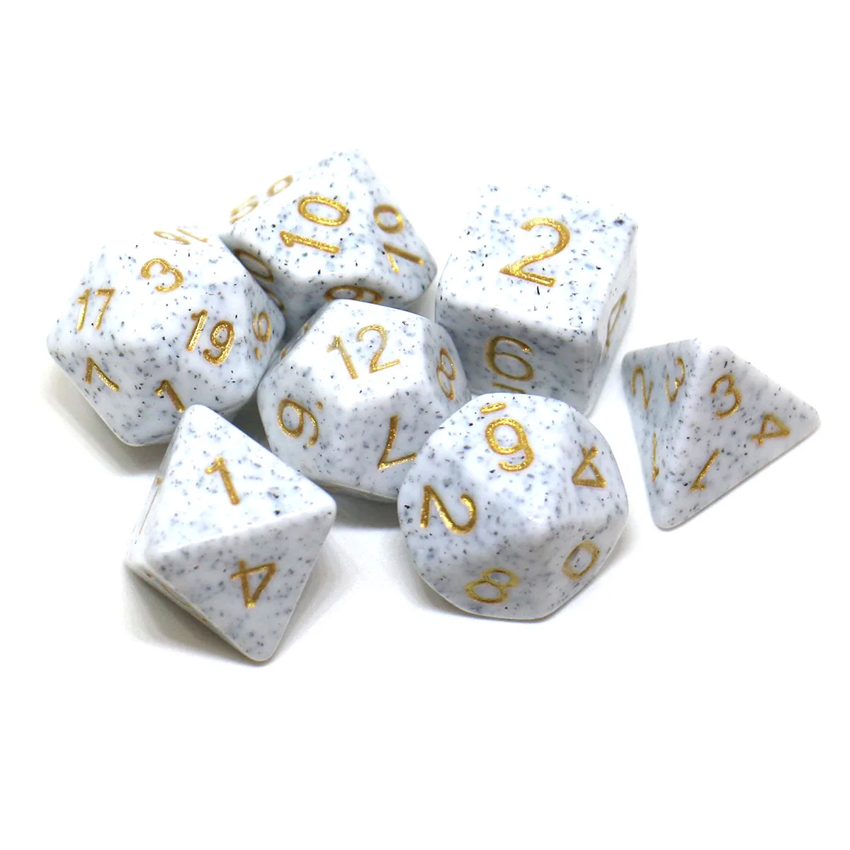 7pcs Set Stone Style Dice, Board Game Dice, Polyhedral Table Game Dice Role-Playing RPG Dice, Games and Hobbies