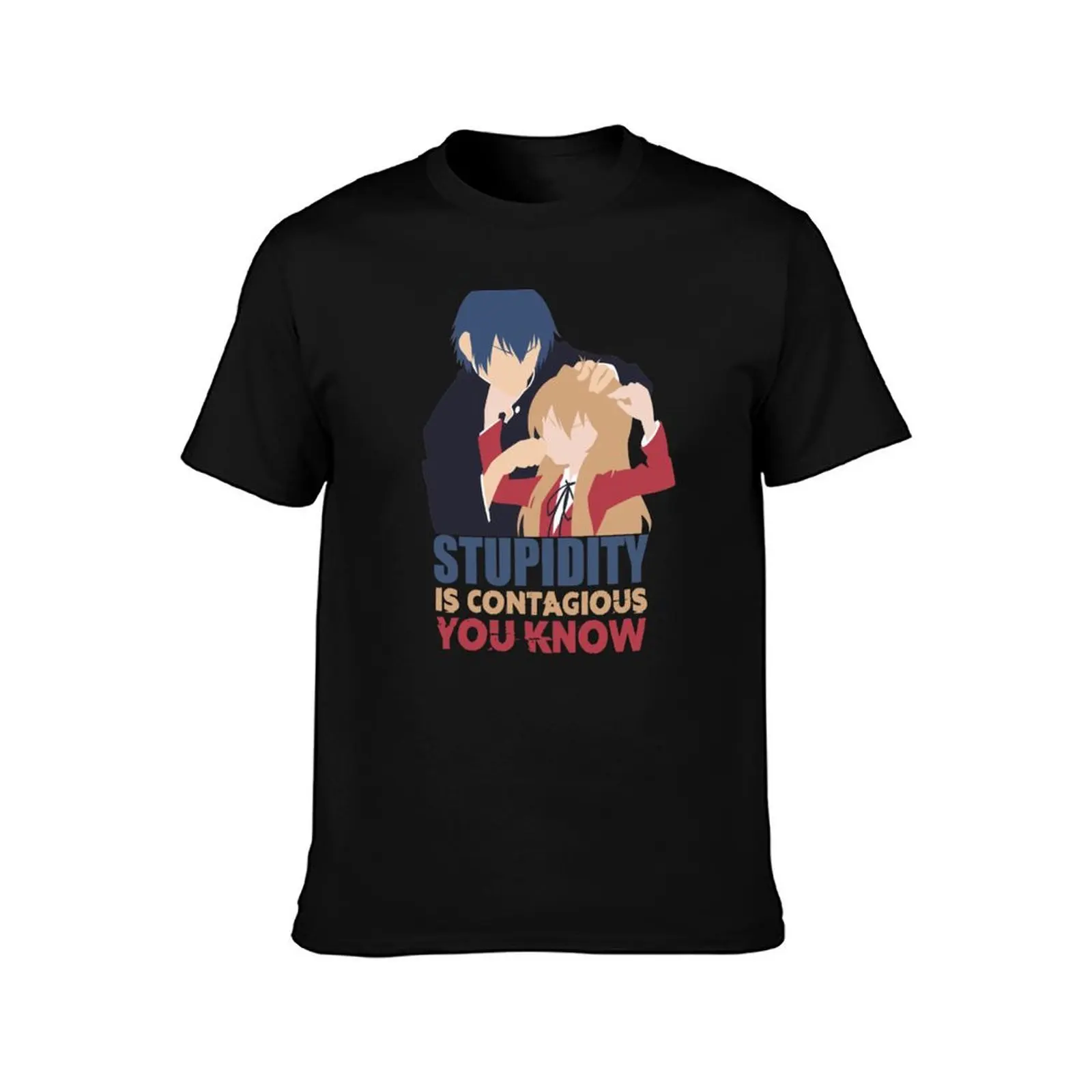 Toradora - Stupidity is contagious you know T-Shirt Summer Casual Cotton Tee Oversized Streetwear Tops Vintage Graphic Print