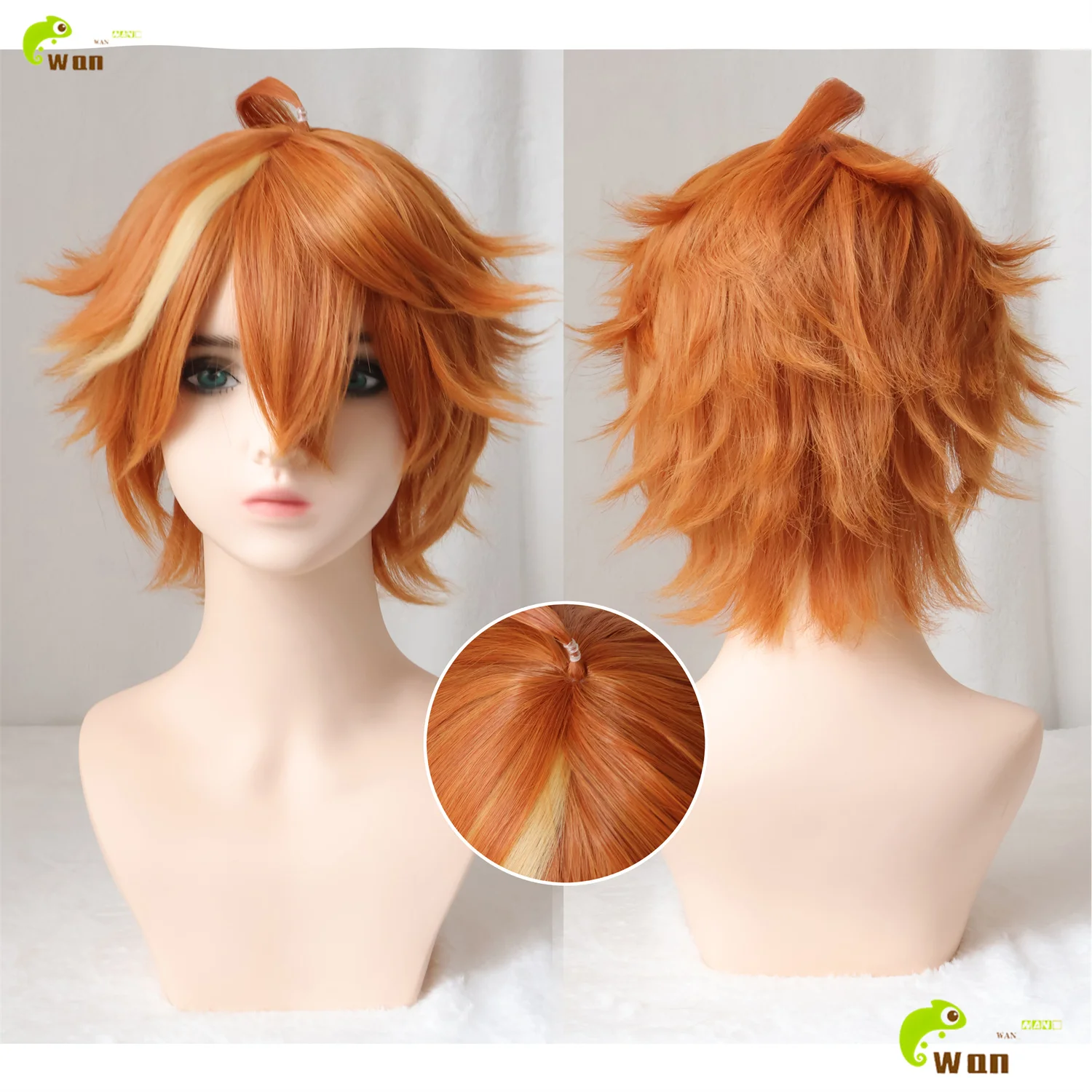 

Аниме Тарталья Косплей Парик 30 см Оранжевый Выделенный Цвет Парики Термостойкие Синтетические Волосы Парики Хэллоуина Бесплатная Кепка Для Парика