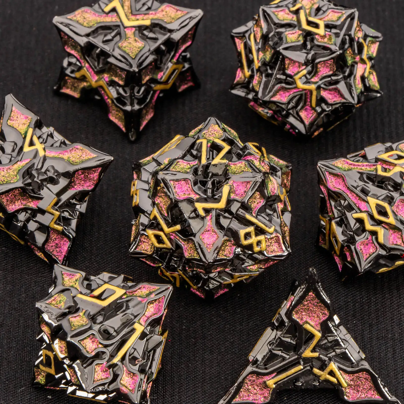 

KERWELLSI-DND Metal Dice Set, Polyhedral Role Playing, D and D Dice, Rainbow Dungeon and Dragon, RPG Dice, D & D, 7Pcs