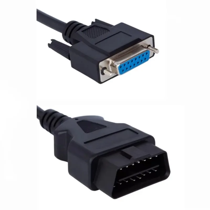 155CM OBD2 16Pin Male To DB15Pin Female DP 15PIN Cable OBD To DB15 Pin Female Interface 16 Pin Connection Car Extension Cable