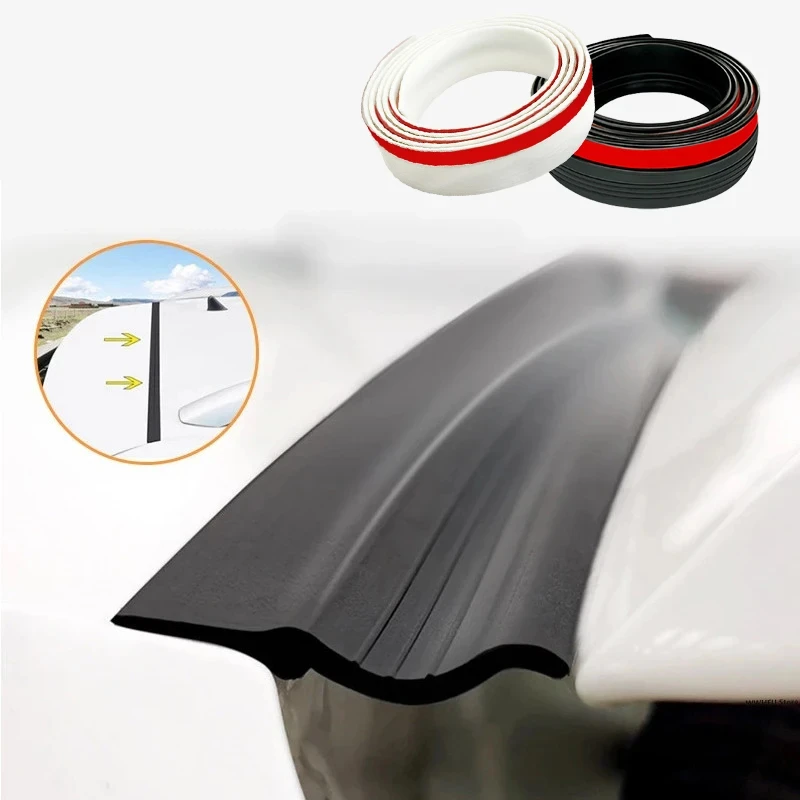 Fita de Borracha para Vedação de Abertura do Porta-Malas de Carro, Adesivo de Borracha Preto para SUV e Hatchback, Acessórios Automotivos à Prova de Poeira para a Borda Superior