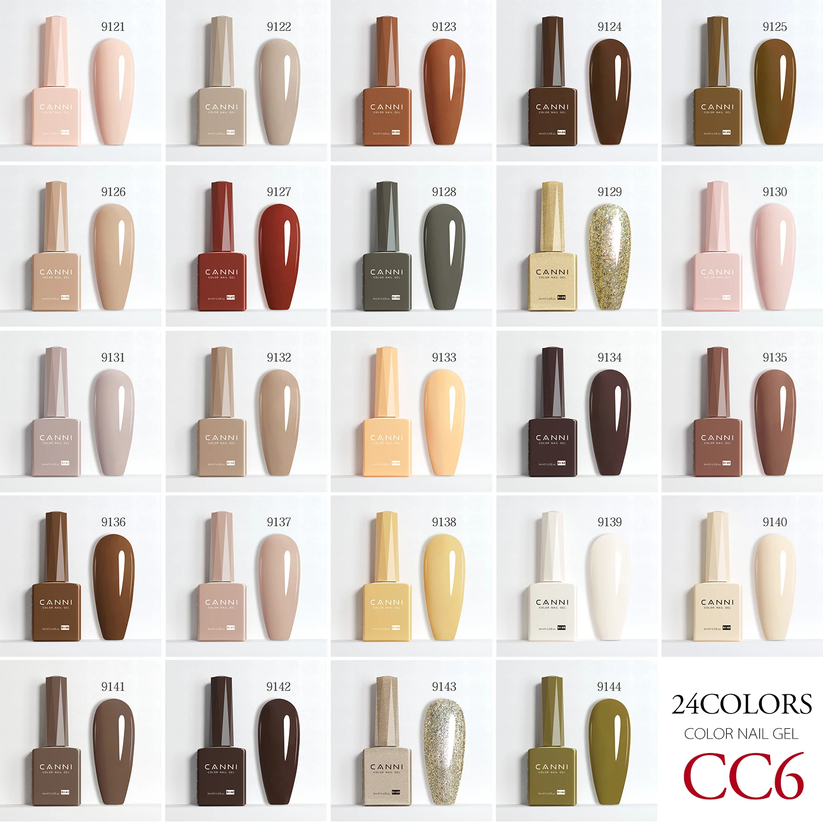 9ml CANNI Factory Hema FREE TPO FREE Nail Gel Polish Winter Nails Maillard Color Collection Semi Permanent Round Shape Brush