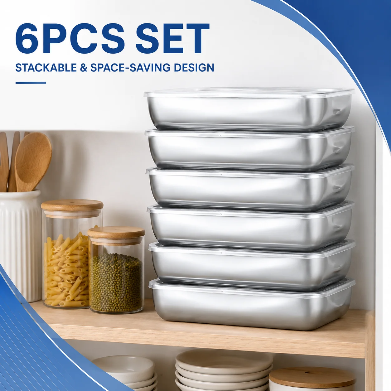 6PCS Stainless Steel Refrigera - Meal Prep Pork ulasan dan harga
