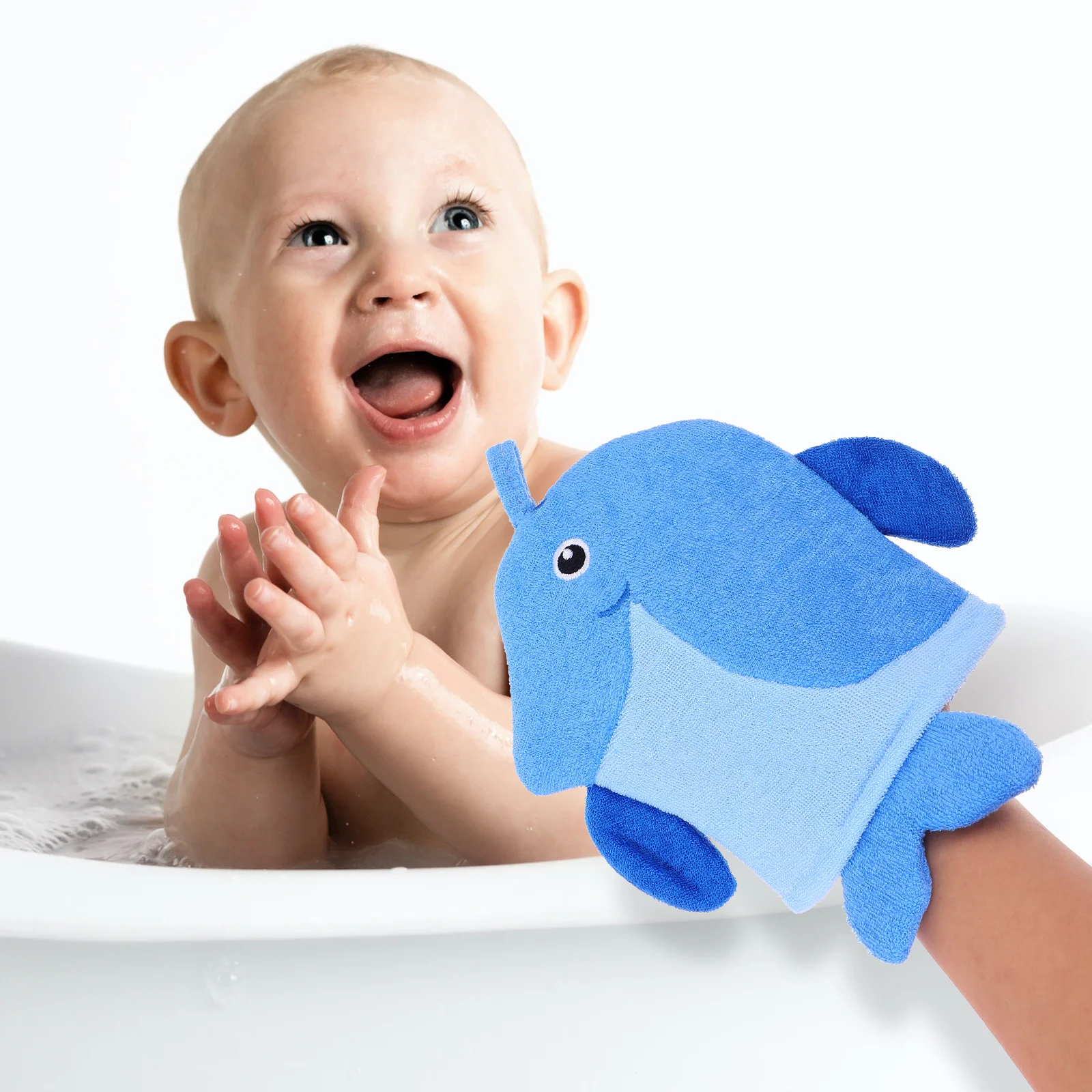 

5pcs Kids Bath Towel Mitts Cartoon Animal Scrubbers Soft Lightweight Travel Baby Shower Exfoliating Gloves Dual Purpose Bathing
