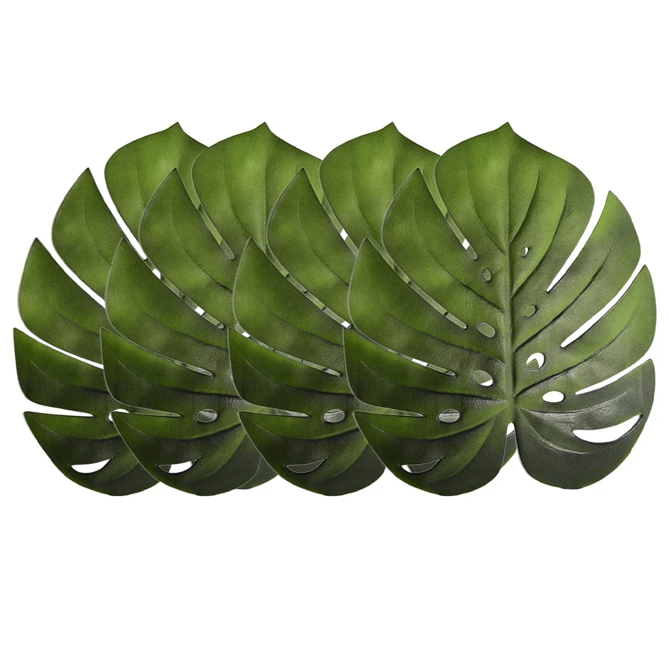 4Pcs Tropical Leaf Placemats Artificial EVA Monstera Leaves Palm Leaf,for Wedding Table Decorations Supplies