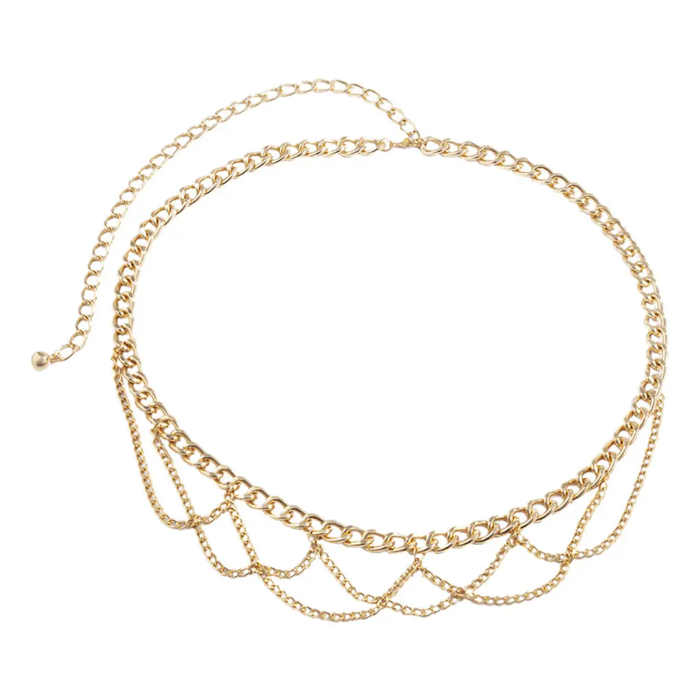 1Pcs U Shape Metal Waist Chain Tassel Body Chain Chic Decoration for Dress Bikini Jeans Pants Fashion Waist Accessory