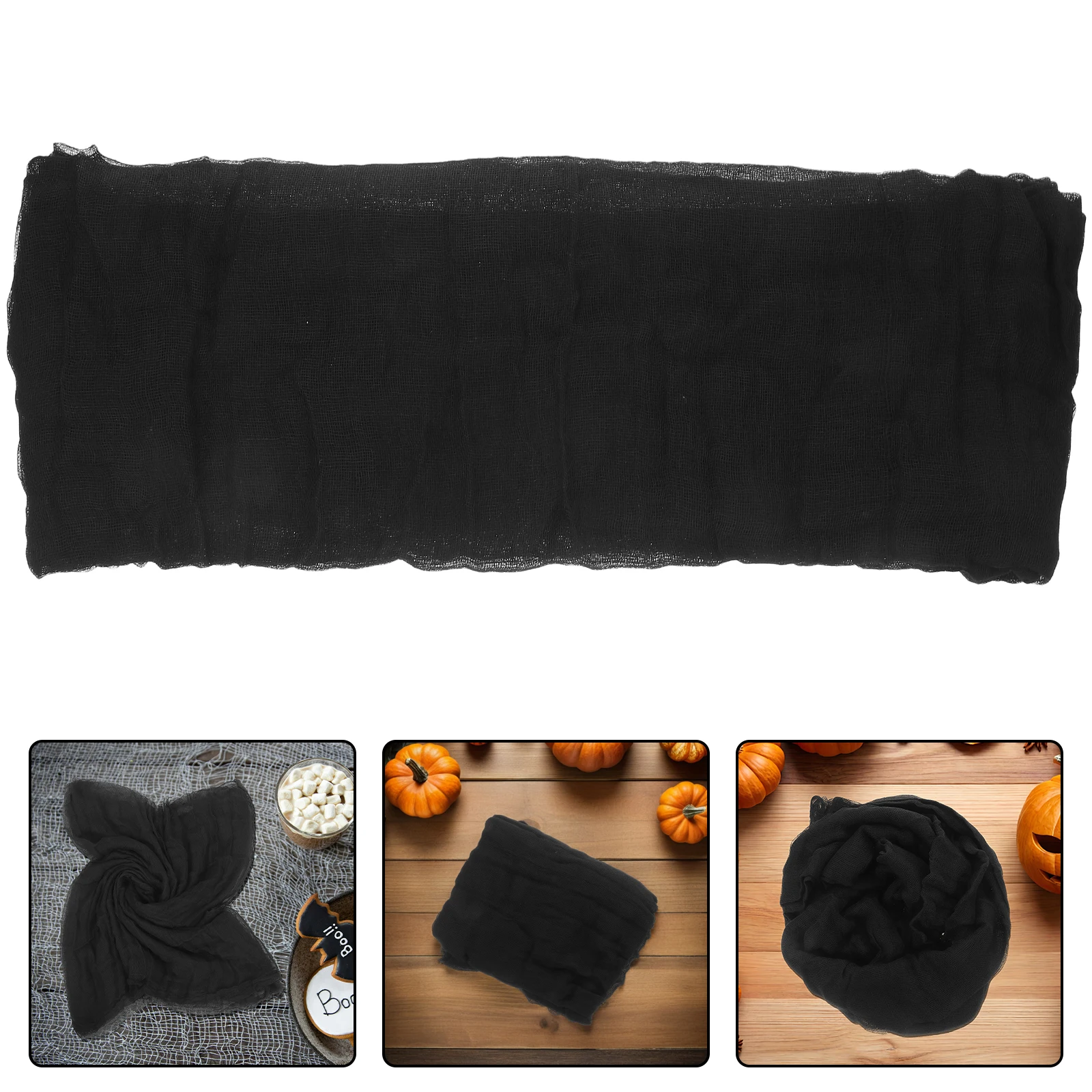 

300 X160cm Black Gauze Halloween Window Cling Fabric Creepy Decorations Party Cloth for Outdoor