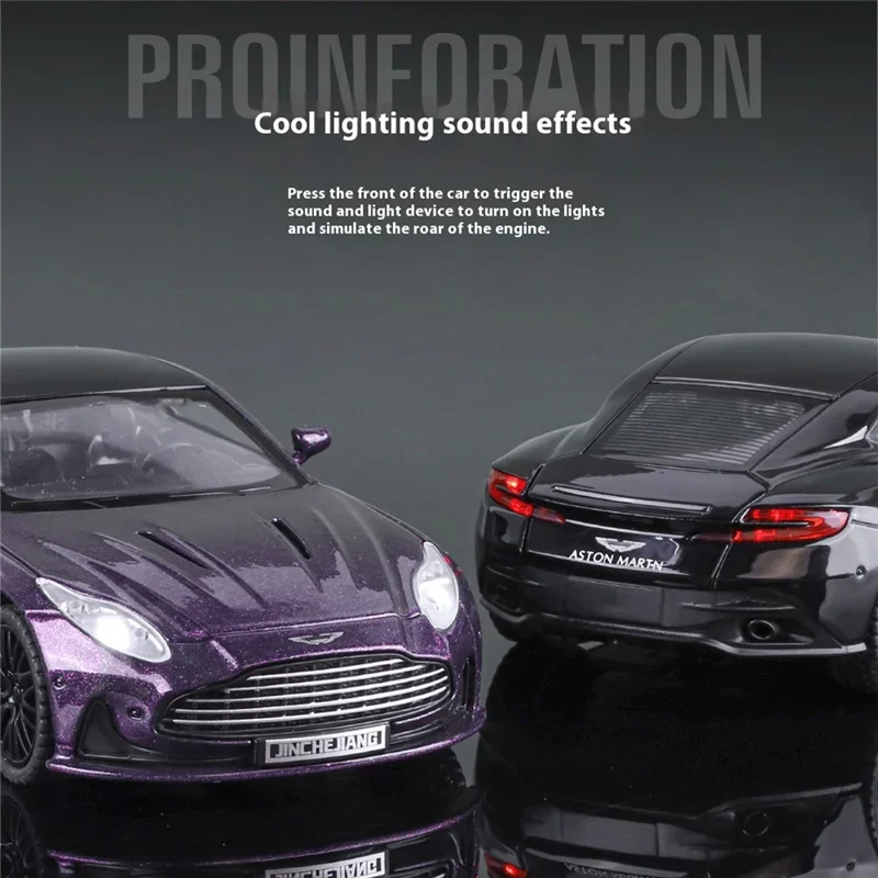 1/32 DB12 GT 쿠페 합금 스포츠카 모델 다이캐스트 금속 레이싱 차량 자동차 모델 시뮬레이션 소리와 빛 어린이 장난감 선물