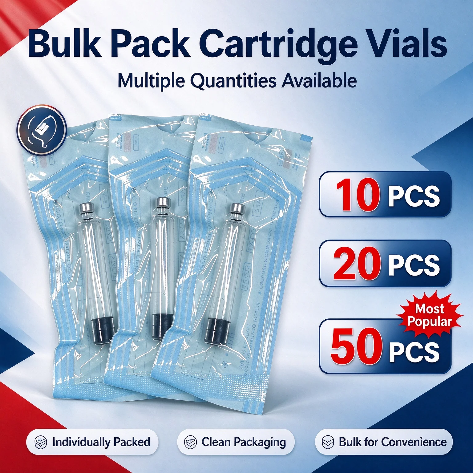10/20/50pcs Sterile Independent Packaging Insulin Cartridges Cassette Bottle 3ml Disposable Insulin Injection Packaging Sleeve