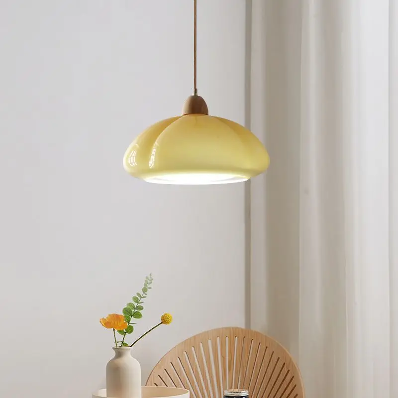 Imagem -03 - Pumpkin Glass Pendant Lamp Home Decoração Luminárias Nordic Study Rooms Living Rooms Dining Rooms Hotel Café Vestiário