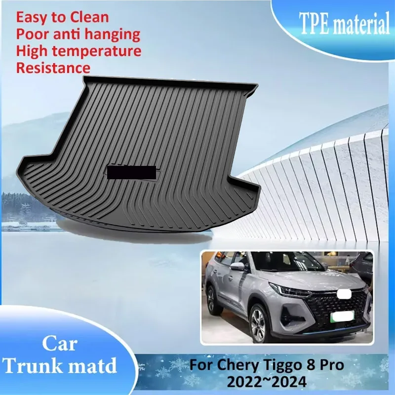 

TPE Material Trunk Mat Rear For Chery Tiggo 8 Pro 2022 2023 2024 Easy Clean Auto Waterproof Accessories Protector Anti scratch