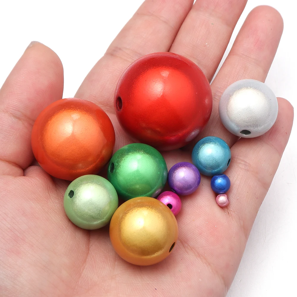 Wholesale Reflective Beads 3D Illusion Miracle Beads 4-30mm Embroidery ABS Acrylic Beads for Jewelry Necklace Bracelet Making