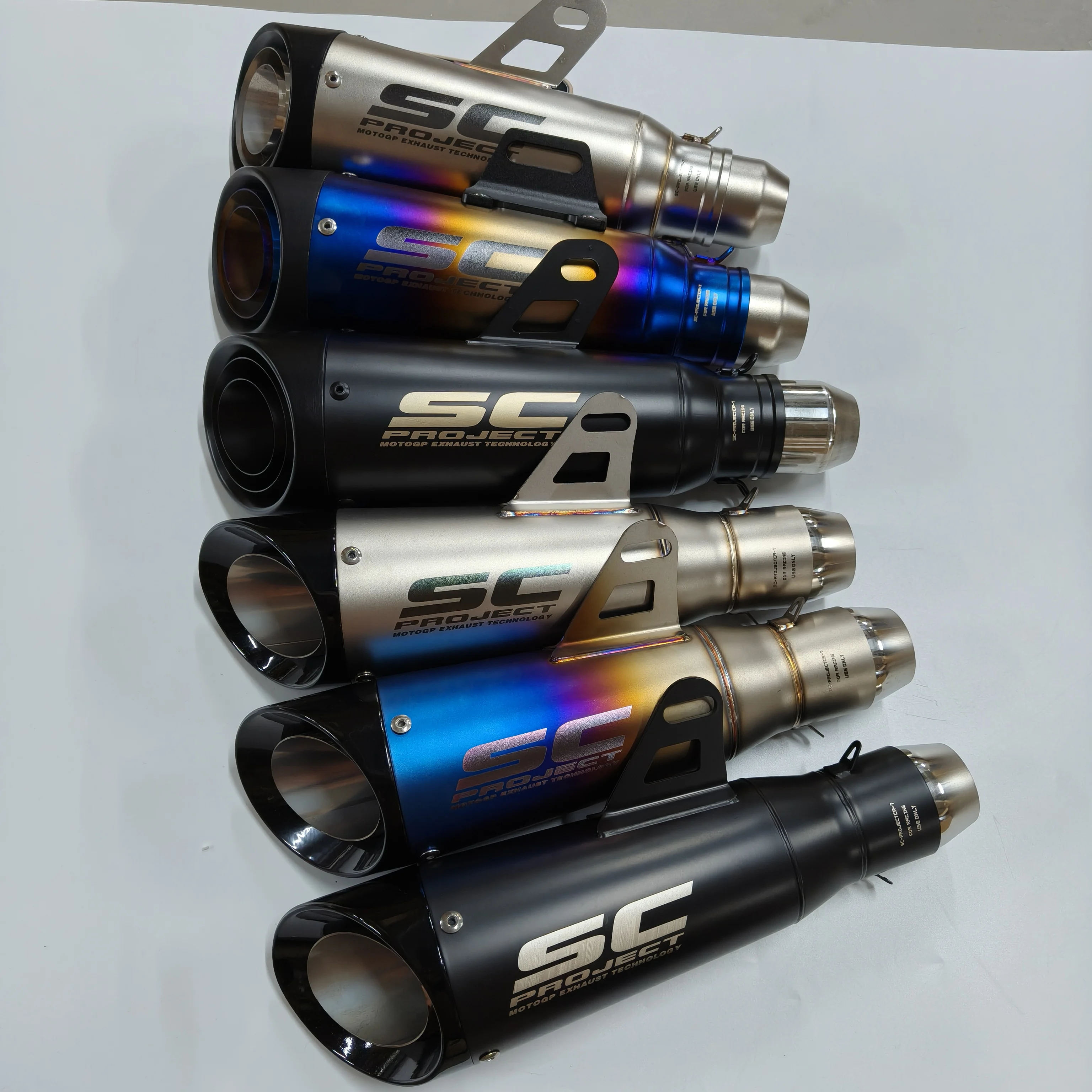 أنبوب كاتم صوت عادم الدراجة النارية العالمي 2/3-Layer لـ Kawasaki Ninja Honda Yamaha Z250 Z300 Z400 ZX10 MT0709 R25 R3 R6