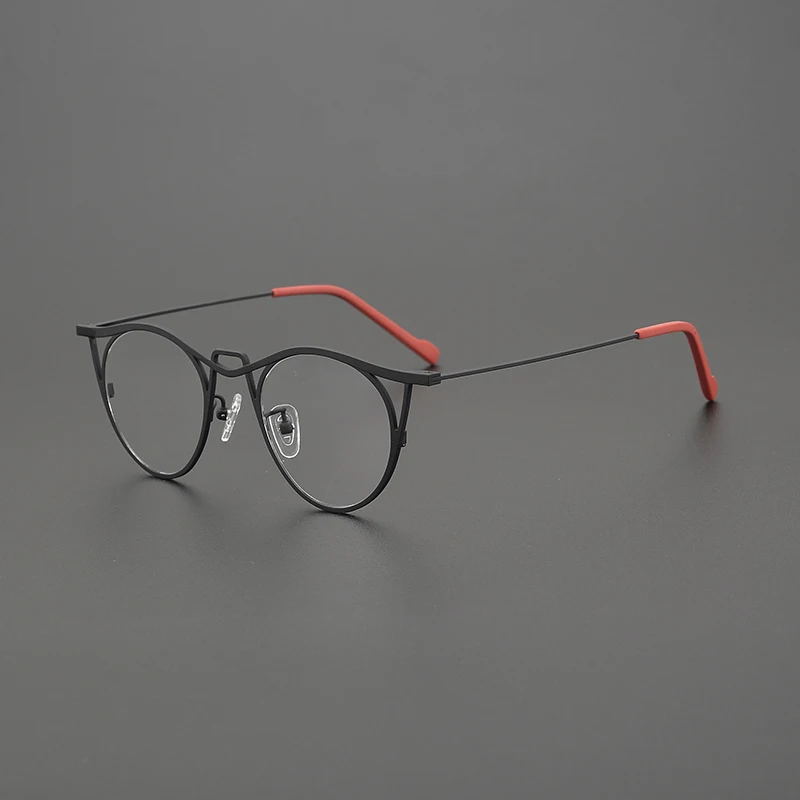 Luxury brand pure titanium pear-shaped glasses frame men\'s and women\'s trendy retro optical glasses make prescription glasses