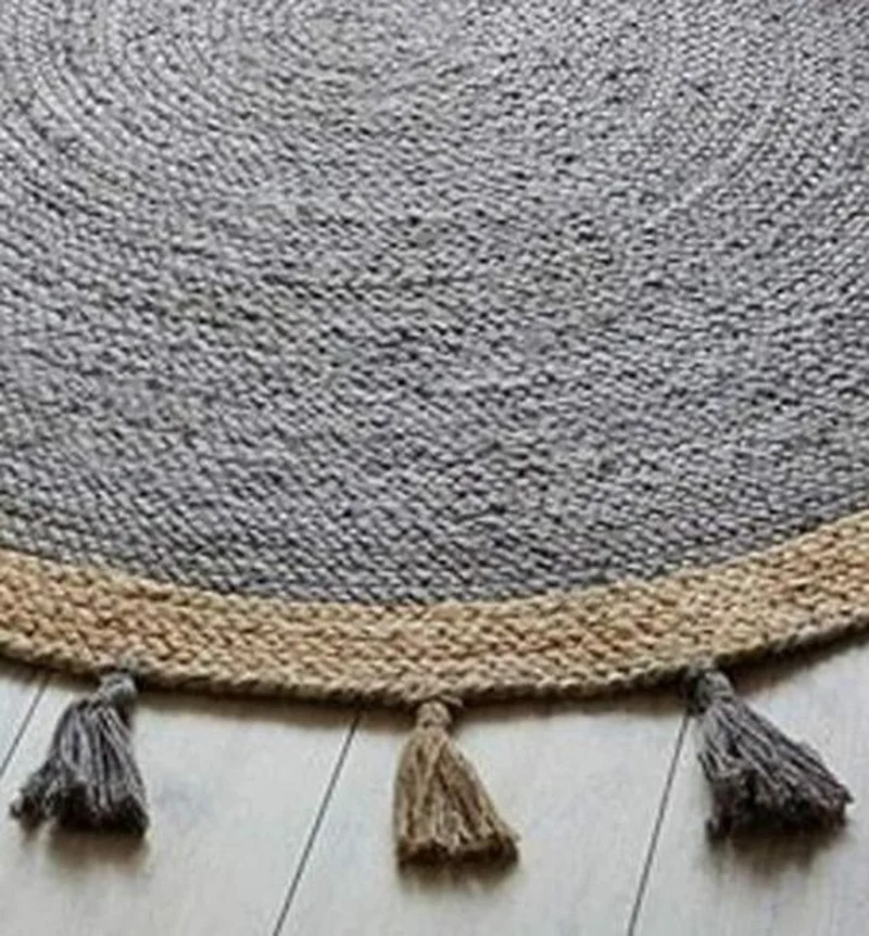 Jute Rug Round Natural Handmade Floors Natural Round Feet Area Carpet Modern Rug