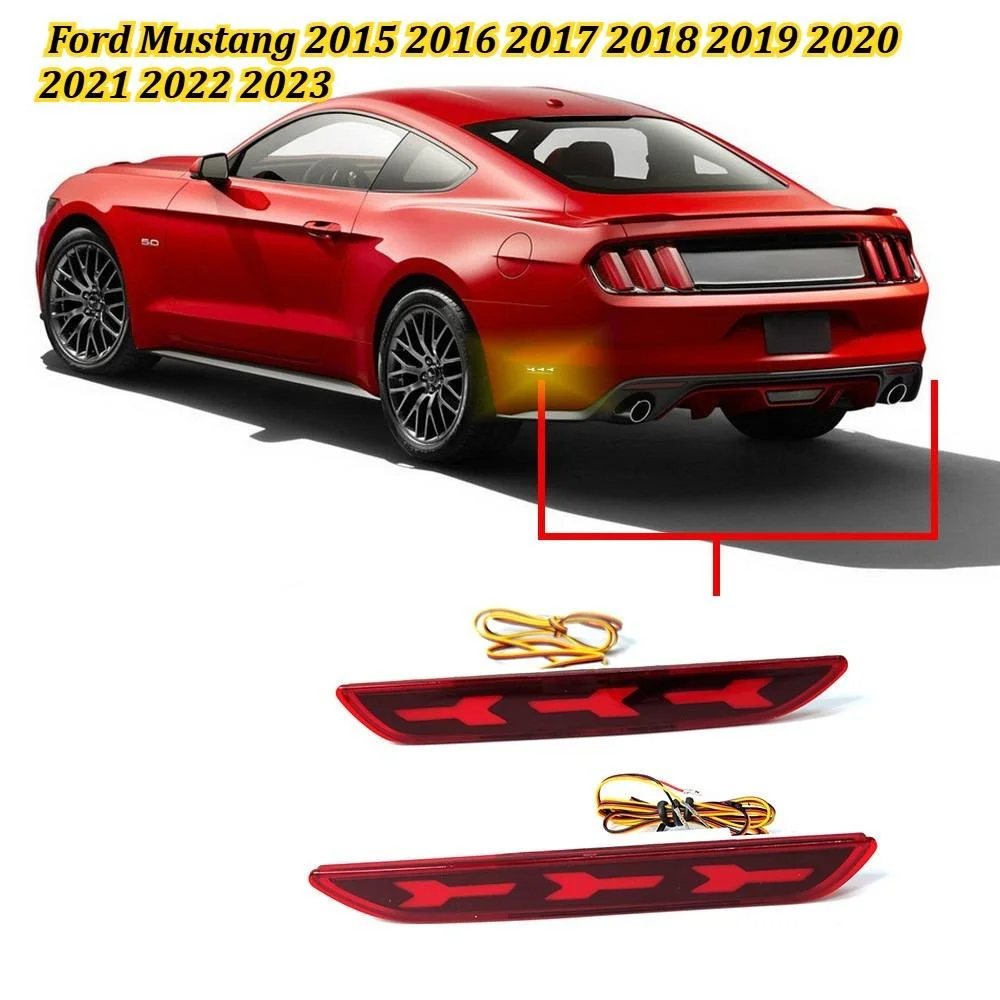 2 Pcs LED Side Marker Light for FORD Mustang 2015-2023 Turning Signal Indicator Dynamic Sequential Driving Light Modified Lamp
