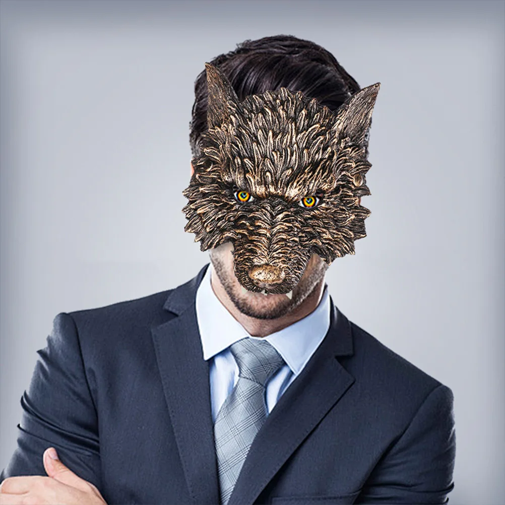 

Wolf Mask Props Decorations Costume Masquerade Decorate Pu Wolves Masks Head Man Half Face Adult Halloween Men Scary