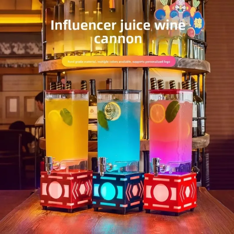 Best Sellers Commercial Ice Cold Beverage Dispenser Plastic Milk Juice Beer Drink Colorful Led Light Drinking Machine for KTV
