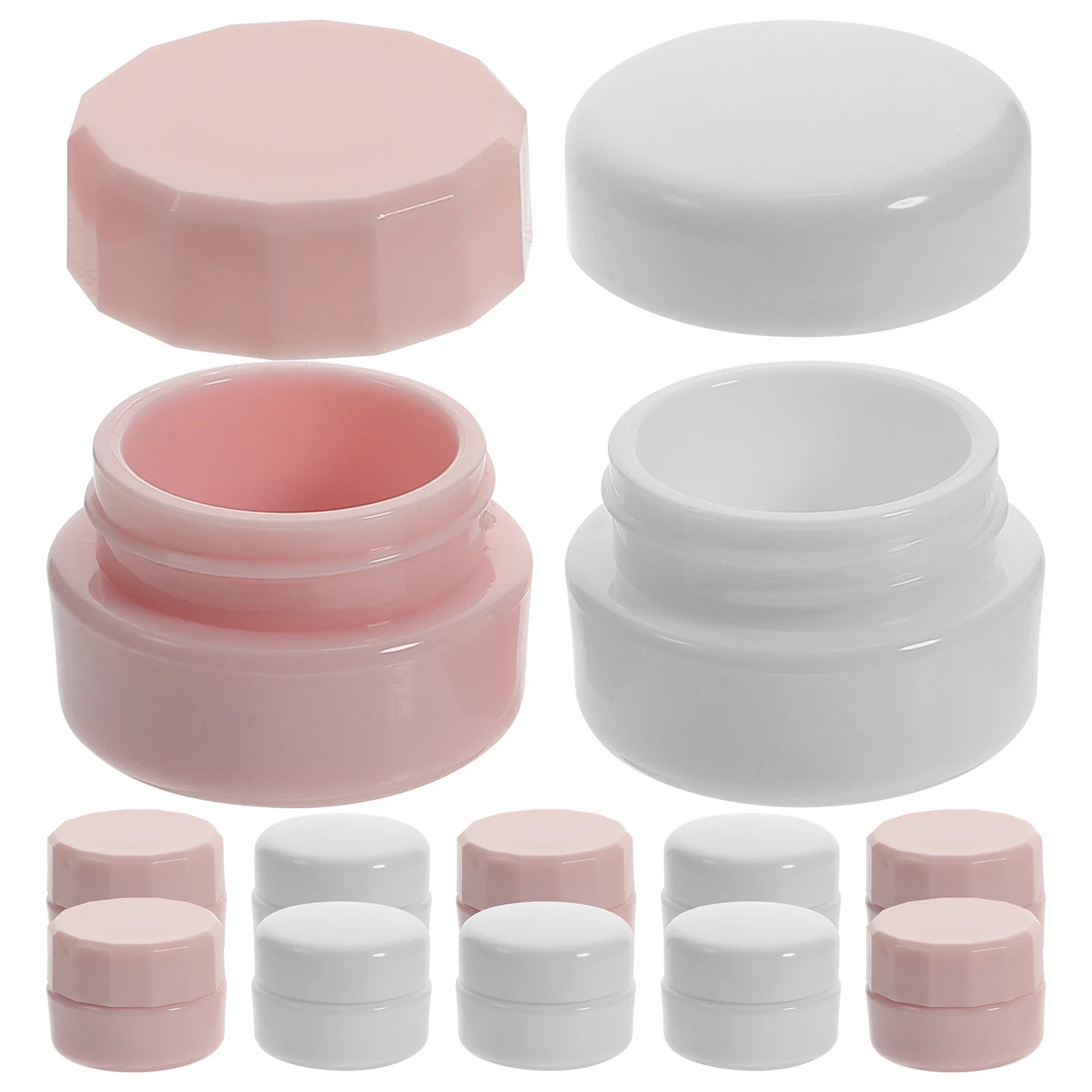 12Pcs Reusable Refillable Jars Small Plastic Containers for Cream Lotion Makeup Skincare Travel Essential Organizer