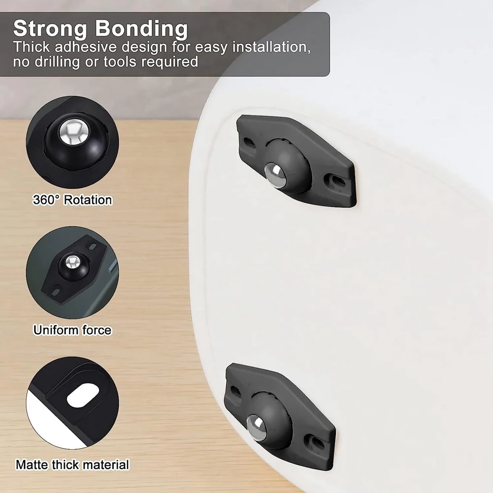 A7THK-20 PCS Furniture Wheels Self-Adhesive Casters Wheels 360°Universal Mini Wheel With Roller Ball