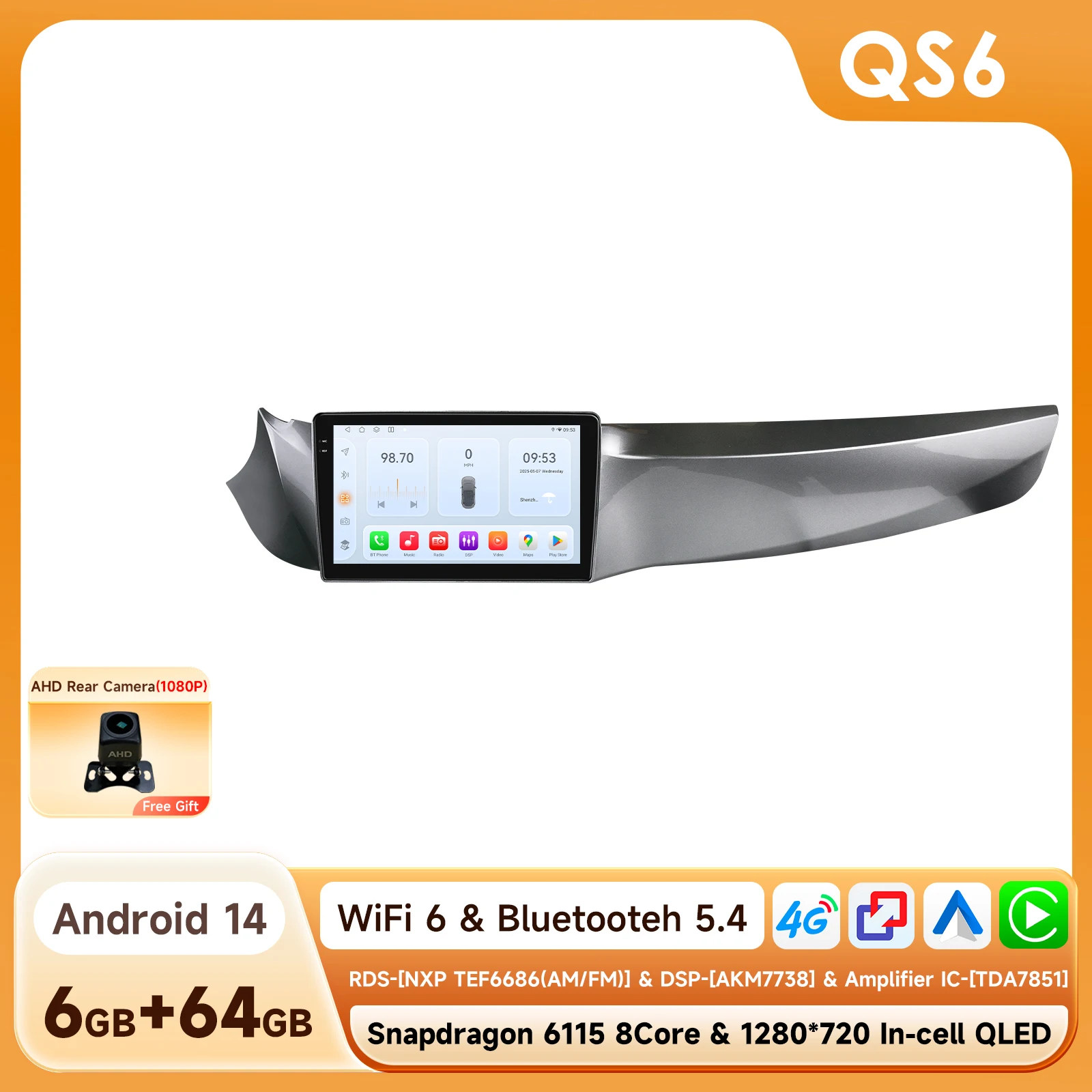OSSURET Android Auto Multimedia Speler Stereo voor Alfa Romeo Giulietta 2010-2014 Android Auto Draadloze Carplay DSP 6115 GPS Navi