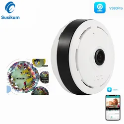 パノラマ魚眼レンズカメラ,360度,スマートホーム,屋内cctv,セキュリティ保護,ワイヤレス,wifi,v380 pro,5mp