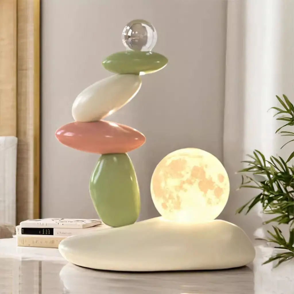 

Modern simple luxury wind stone to run ambient light night crystal ball living room office decorative light lamparas de mesa