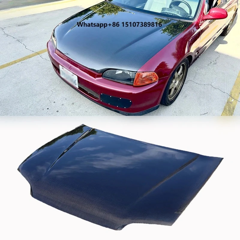 Carbon Fiber Hood for Cc EG 3DR Hatchback OE Style Front Hood Bonnet for Ha 1992-1995