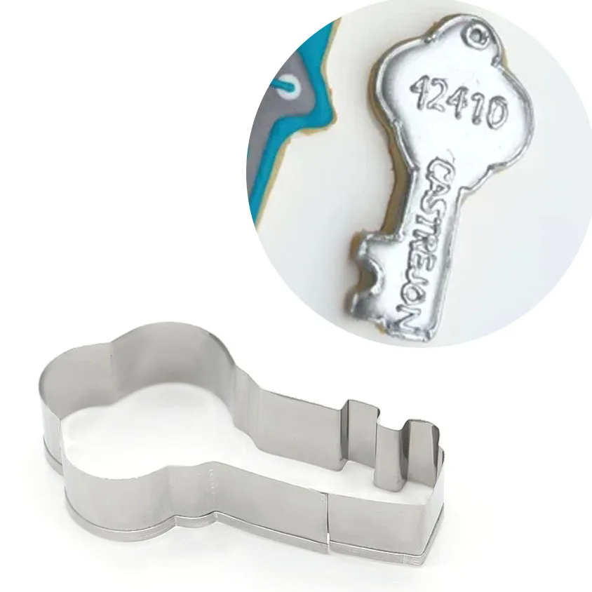 Key Cookie Cutter Stainless Steel Biscuit Knife Baking Fruit Kitchen Tools Mold Embossing Printing