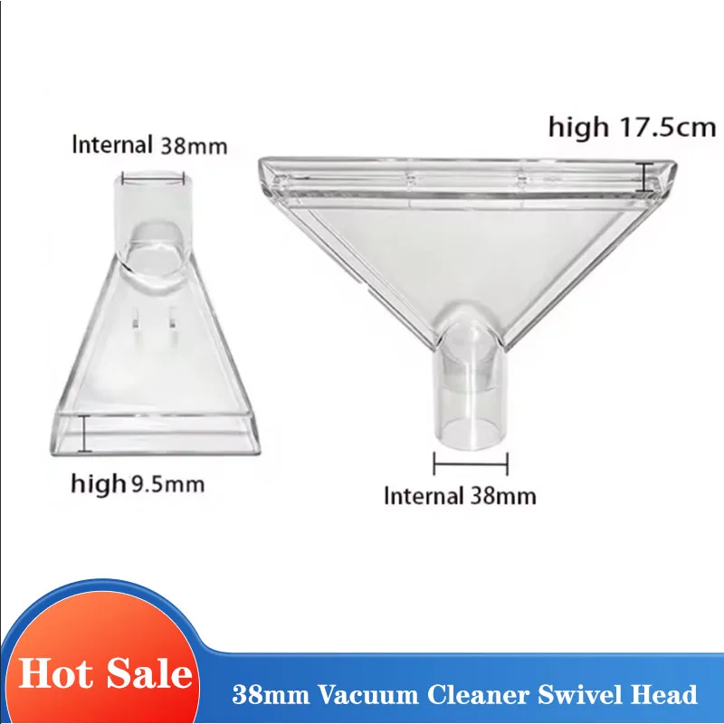 38mm Inner Diameter Carpet Cleaner Transparent Nozzles, Swivel Head Vacuum Cleaner Brush, Nozzle Brush Head For Vacuum Cleaners