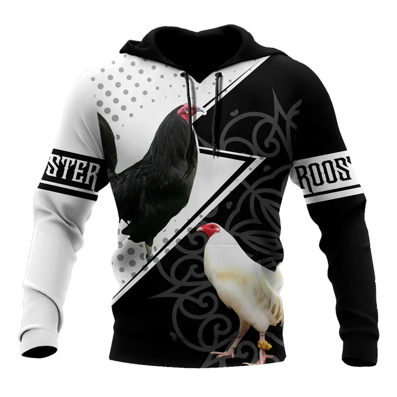 

Newest Animal Symbol Chicken pullover Rooster Funny Crewneck Casual Spring/Autumn Unisex 3D Printed Zipper Hoodie/Sweatshirt