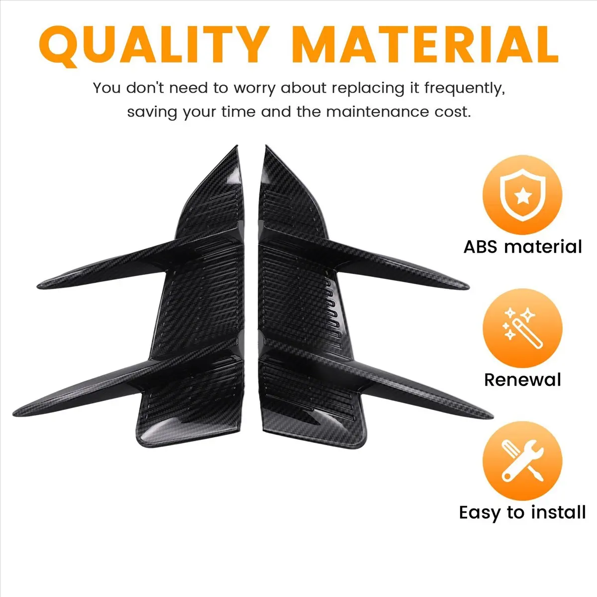 Super Sale 1 Pair Car Front Bumper Spoiler Side Air Vent Trim Cover ABS Material Trim for MG 4 MG4 EV Mulan 2023