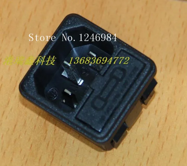 [SA]JEC AC AC outlet black triangle combo card connector socket with insurance JR-101-1FS--100PCS/LOT