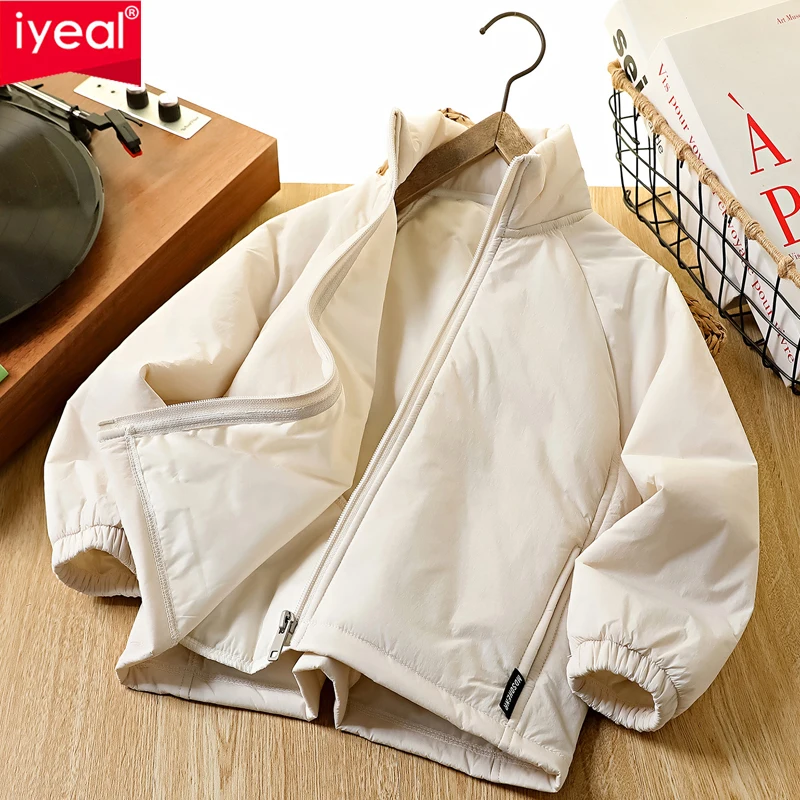 

IYEAL пальто для мальчиков, осень-зима 2022, новый стиль, детский толстый теплый топ, ветрозащитная теплая хлопковая куртка для мальчиков-подростков