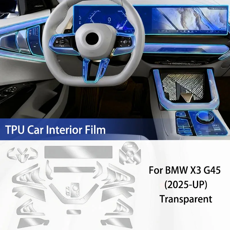 For BMW X3 G45 2025-UP Navigation Speedometer Car Interior Screen Gear Anti-scratch Stickers TPU Transparent Protective Film