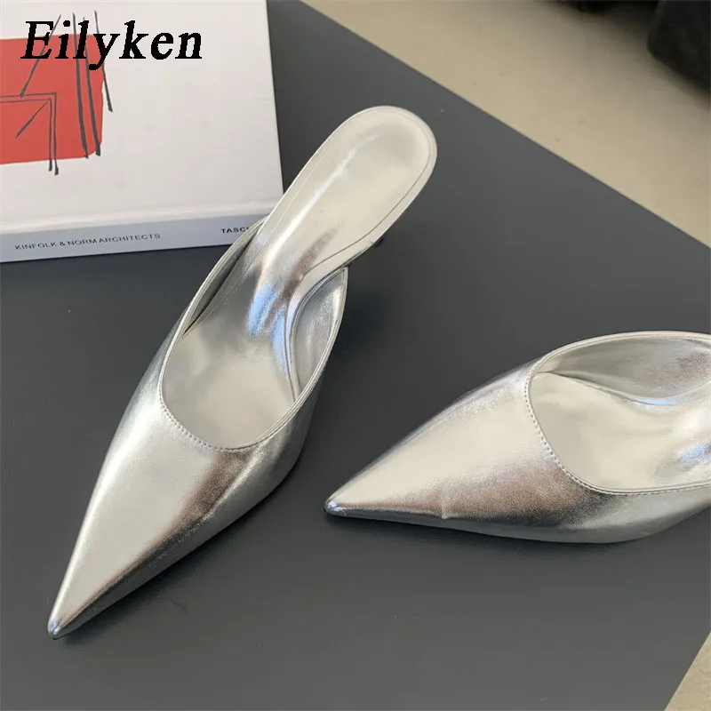 Eilyken-Sandalias de tacón bajo para mujer, zapatos de punta estrecha sin cordones, para vestir al aire libre, primavera, 2024